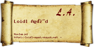 Loidl Agád névjegykártya